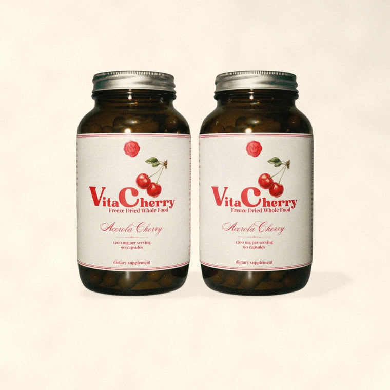Two bottles of Acerola Cherry whole food vitamin C by Nutrimal