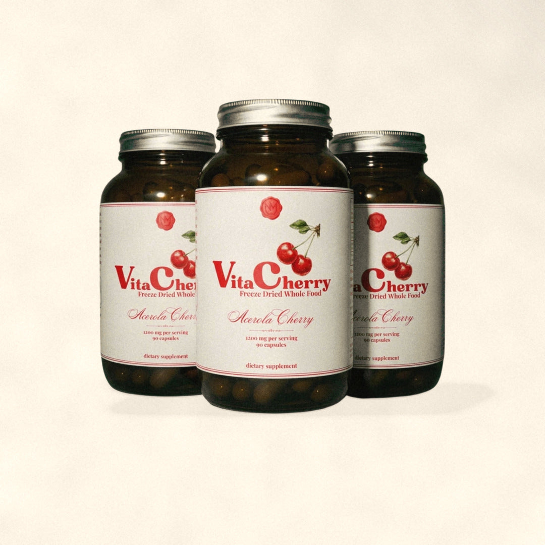 Three bottles of Acerola Cherry whole food vitamin C by Nutrimal