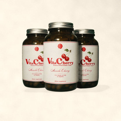Three bottles of Acerola Cherry whole food vitamin C by Nutrimal