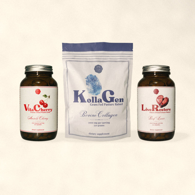 Acerola Cherry, KollaGen and LiveRestore, the Deluxe Skin Bundle by Nutrimal, 1 month supply