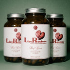 LiveRestore beef liver capsules, part of the Cellular Energy Bundle 3 month supply by Nutrimal