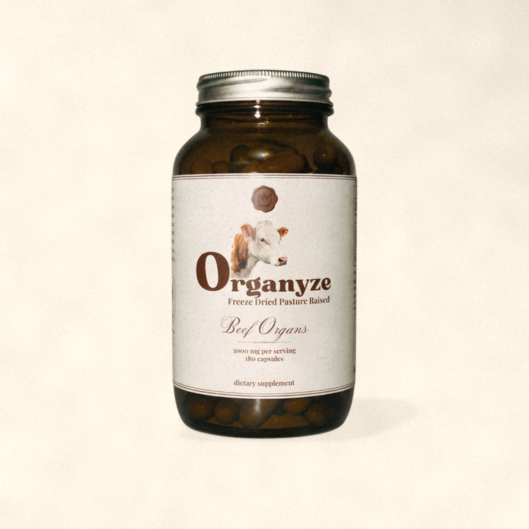Organyze grass fed beef organ capsules by Nutrimal