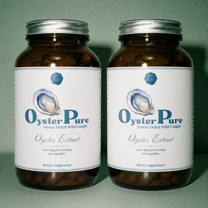 OysterPure wild caught oyster capsules, part of the Cellular Energy Bundle 2 month supply by Nutrimal